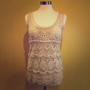 Chenault crochet top with built in cami